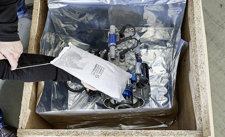 Zugabe Trockenmittel